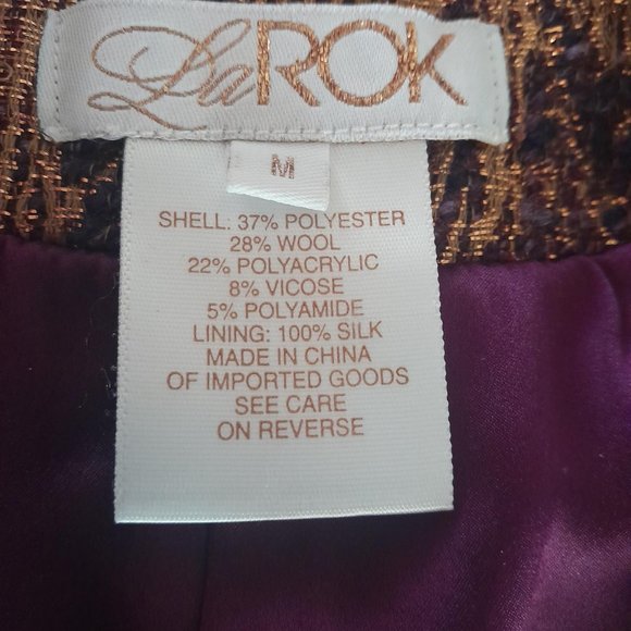 LaRok Brocade gold purple crop jacket size - Picture 8 of 11